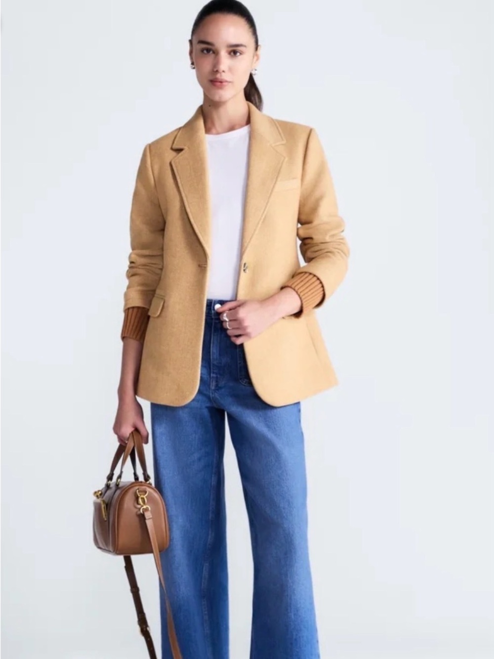 Free Assembly Women's Single-Breasted Blazer with Ribbed Cuff XSmall